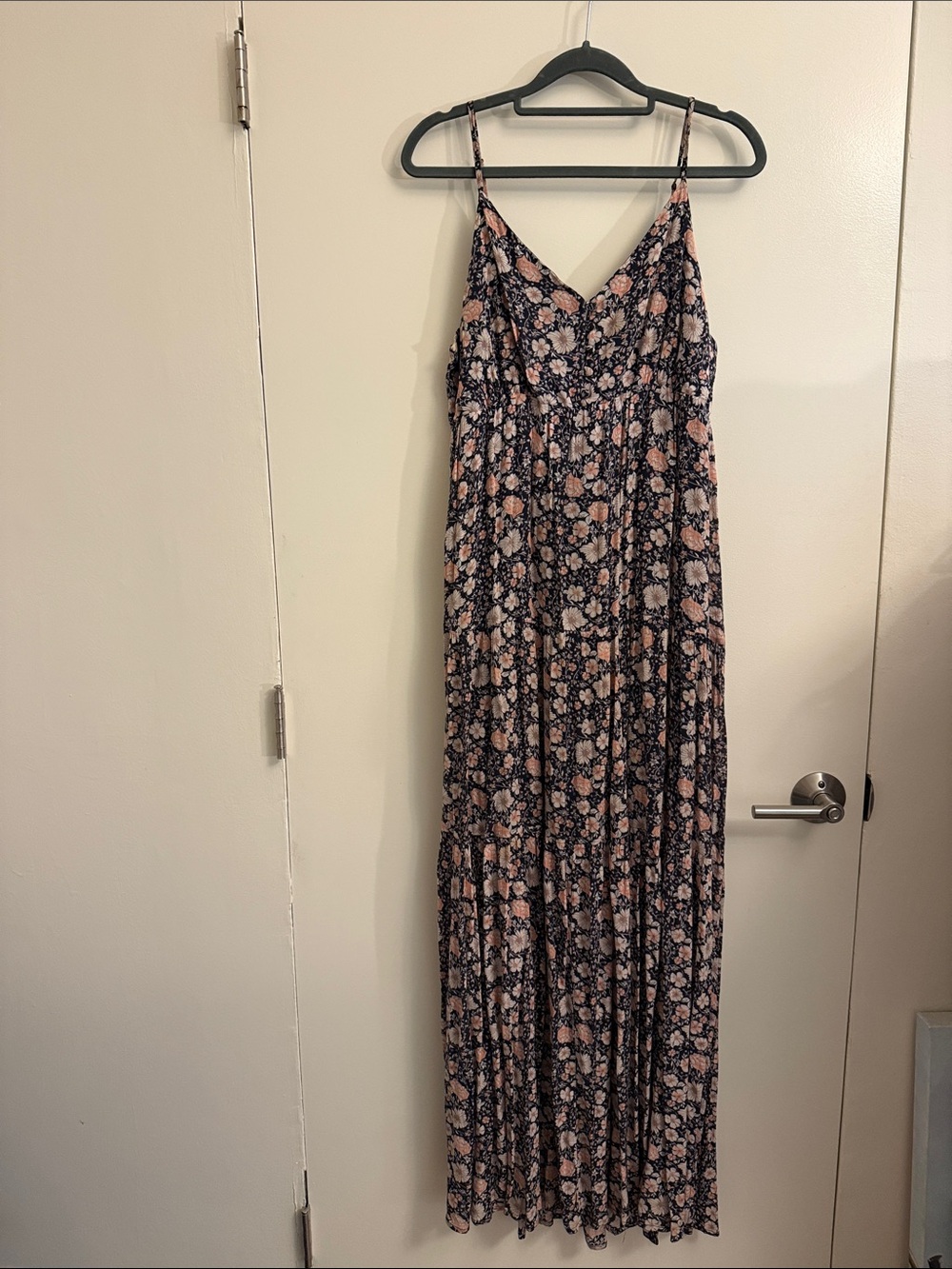 Gentle Fawn Black Maxi Dress with White/Blush Floral Print